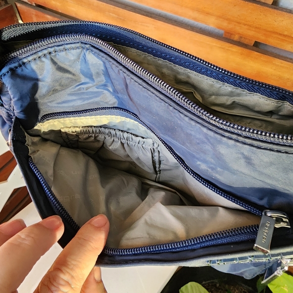 HEDGREN crossbody bag nylon 5 compartment navy blue - Picture 5 of 9